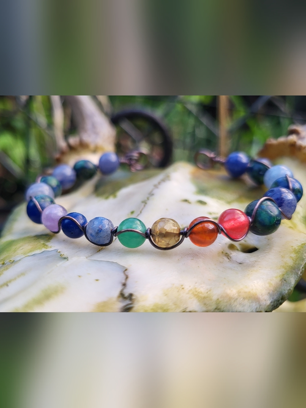 Handmade Chakra Rainbow Bead Bracelet